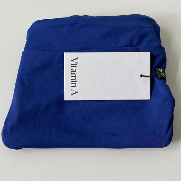 NWT Vitamin A blue high waisted EMMI swim bikini bottom size 10/ L limited ed. - Picture 8 of 12